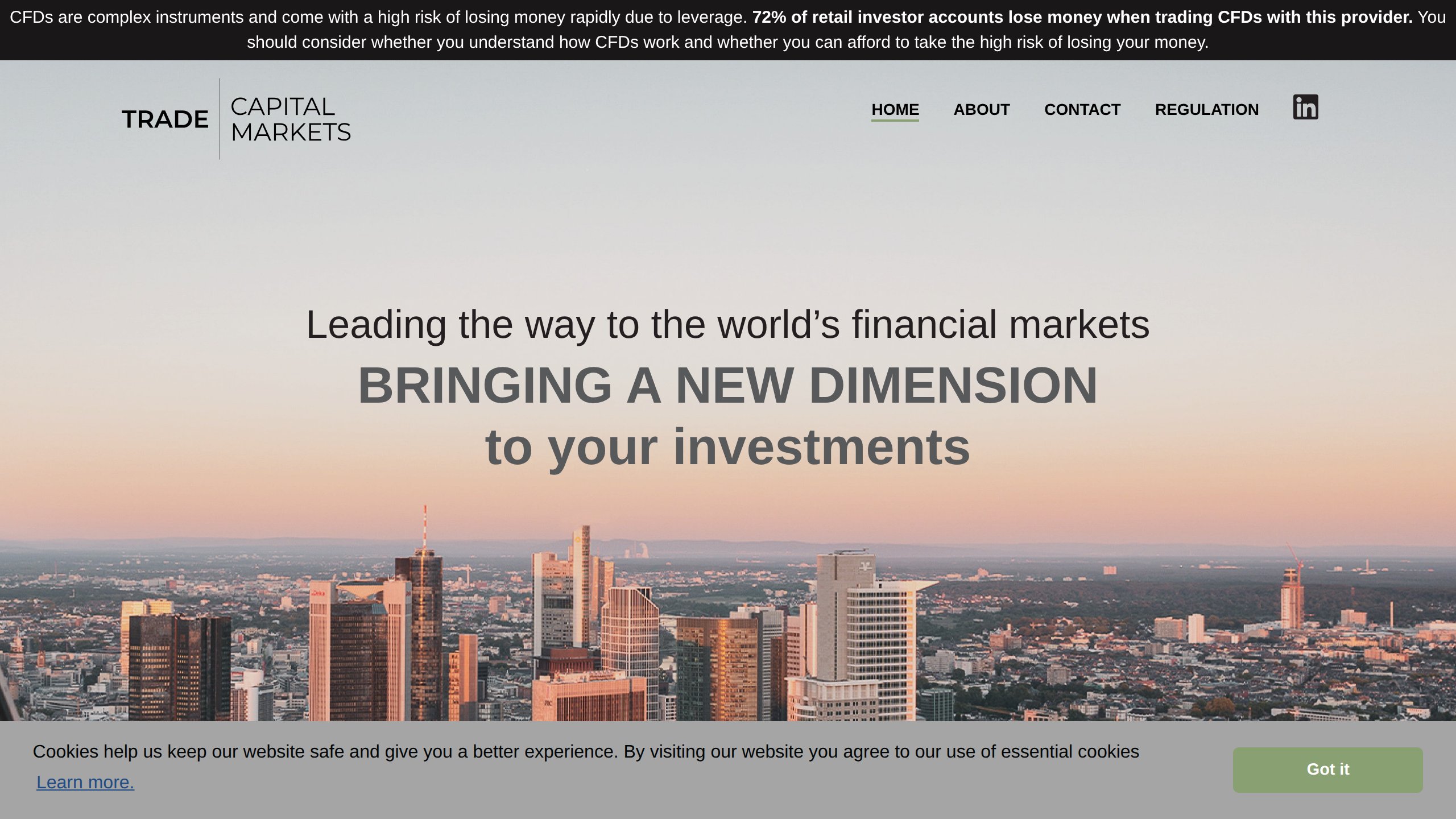 Trade Capital Markets Plattform Screenshot